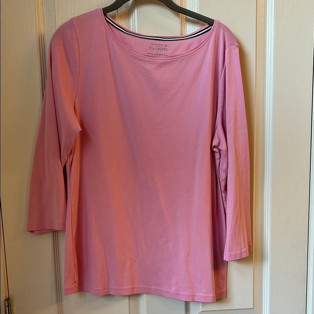 Talbots Pink Relaxed Long Sleeve Blouse
